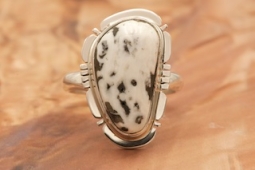 Genuine White Buffalo Turquoise Navajo Ring